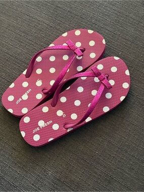 Joe Fresh Fuchsia Polka Dot Sandals with Glitter Straps